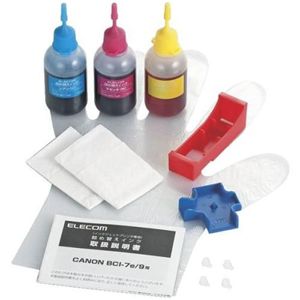 エレコム キヤノン用 詰め替えインク(3色セット) THC-7CSET4N