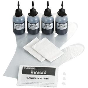 エレコム キヤノン用 詰め替えインク THC-9BK8N