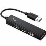 エレコム USBHUB2.0/カラフル/バスパワー/4ポート/9cm/ブラックFACE U2H-SS4BF1BK