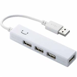 エレコム USBHUB2.0/カラフル/バスパワー/4ポート/9cm/ホワイトFACE U2H-SS4BF2WH