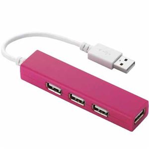 エレコム USBHUB2.0/カラフル/バスパワー/4ポート/9cm/ピンク U2H-SS4BPN