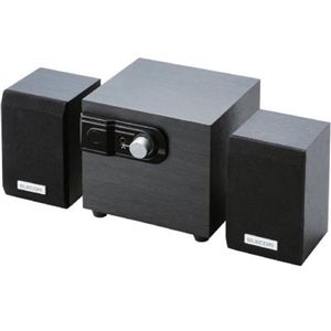 エレコム 木のスピーカー/12W/2.1ch/ブラック MS-W02WBK