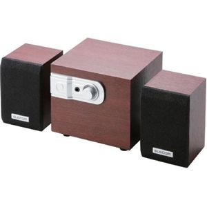 エレコム 木のスピーカー/12W/2.1ch/チェリーウッド MS-W02WCH