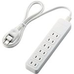 エレコム スイングプラグタップ/6口/1m/ホワイト T-S01-2610WH