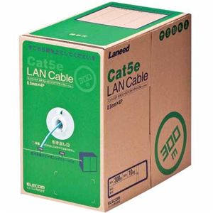 エレコム RoHS対応LANケーブル/CAT5E/300m/ライトブルー/簡易パッケージ LD-CT/LB300/RS