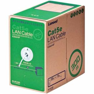 エレコム RoHS対応LANケーブル/CAT5E/300m/ホワイト/簡易パッケージ LD-CT/WH300/RS