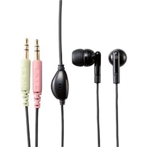 エレコム ヘッドセットマイクロフォン/両耳カナルイヤホンタイプ/1.2m/ブラック HS-EP08BK