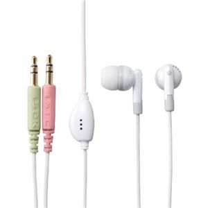 エレコム ヘッドセットマイクロフォン/両耳カナルイヤホンタイプ/1.2m/ホワイト HS-EP08WH