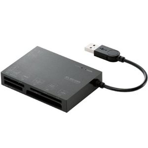 エレコム メモリリーダライタ/USBブースター/SDXC(UHS-I)対応/SD+MS+CF+SM+XD+SM対応/ブラック MR-A007BK