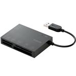 エレコム メモリリーダライタ/USBブースター/SDXC(UHS-I)対応/SD+MS+CF+SM+XD+SM対応/ブラック MR-A007BK