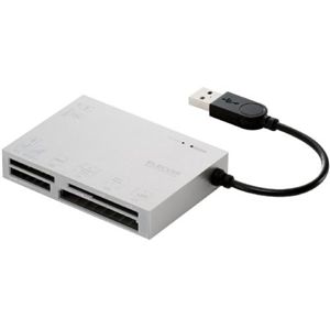 エレコム メモリリーダライタ/USBブースター/SDXC(UHS-I)対応/SD+MS+CF+SM+XD+SM対応/シルバー MR-A007SV