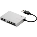 エレコム メモリリーダライタ/USBブースター/SDXC(UHS-I)対応/SD+MS+CF+SM+XD+SM対応/シルバー MR-A007SV