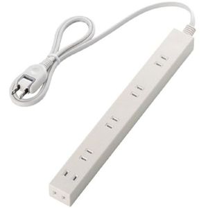 エレコム スリムタップ/6個口/1m/ホワイト T-SL-2610WH