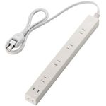 エレコム スリムタップ/6個口/1m/ホワイト T-SL-2610WH