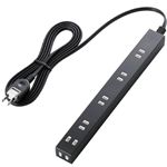 エレコム スリムタップ/6個口/2m/ブラック T-SL-2620BK