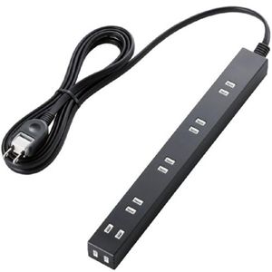 エレコム スリムタップ/6個口/3m/ブラック T-SL-2630BK