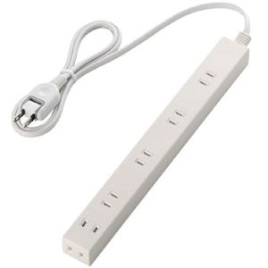 エレコム スリムタップ/雷ガード/6個口/1m/ホワイト T-SLK-2610WH