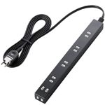 エレコム スリムタップ/雷ガード/6個口/2m/ブラック T-SLK-2620BK