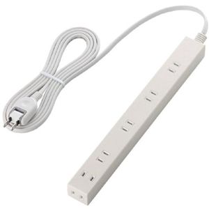 エレコム スリムタップ/雷ガード/6個口/2m/ホワイト T-SLK-2620WH