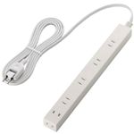 エレコム スリムタップ/雷ガード/6個口/2m/ホワイト T-SLK-2620WH