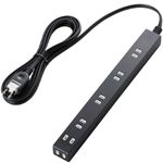 エレコム スリムタップ/雷ガード/6個口/3m/ブラック T-SLK-2630BK
