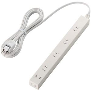 エレコム スリムタップ/雷ガード/6個口/3m/ホワイト T-SLK-2630WH
