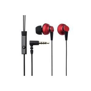 エレコム カナルタイプヘッドホン/iPhone用/マイク付/CCAW/レッド EHP-IPIN300RD