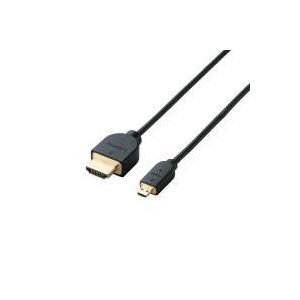エレコム イーサネット対応HDMI-Microケーブル(A-D)/スリムタイプ/2.0m/ブラック MPA-HD20BK