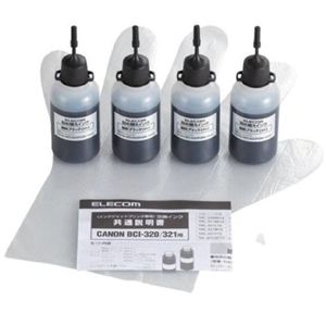 エレコム キヤノン用 詰め替えインク/10回/ブラック(顔料) THC-320BK10N