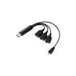 エレコム USB2.0ハブ/3ポート+microUSBコネクタ/バスパワー/直挿し/ブラック U2H-MB400BBK
