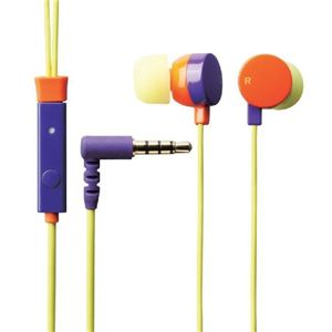 エレコム スマートフォン用ヘッドホンマイク/カナルタイプ/1.2m(パープル/オレンジAS) EHP-IPIN105PDR
