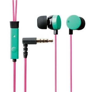 エレコム スマートフォン用ヘッドホンマイク/カナルタイプ/1.2m(ピンク/ミントグリーン) EHP-IPIN105PGN