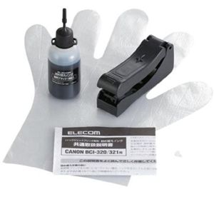 エレコム キヤノン用 詰め替えインク/ブラック(染料)/詰替5回 THC-321BK5N