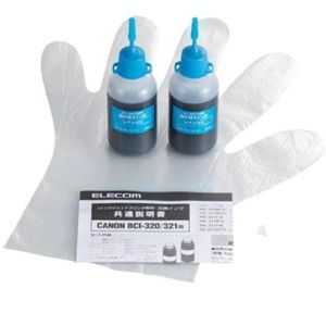 エレコム キヤノン用 詰め替えインク/シアン/詰替10回 THC-321C10N