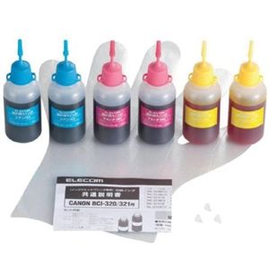 エレコム キヤノン用 詰め替えインク/3色(シアン・マゼンタ・イエロー)/詰替10回 THC-321CSET10N
