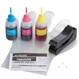 エレコム キヤノン用 詰め替えインク/3色(シアン・マゼンタ・イエロー)/詰替5回 THC-321CSET5N