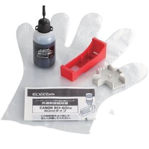 エレコム キヤノン用 詰め替えインク/ブラック(染料)/詰替4回 THC-6BK4N