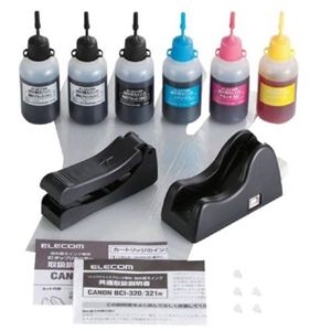 エレコム キヤノン用 詰め替えインク+リセッター/5色セット/詰替5回 THC-MP640SETN