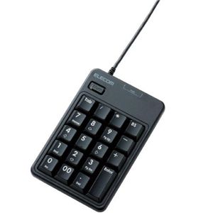 エレコム 2ポートUSB2.0HUB付USBテンキーパッド/0.5m/ブラック TK-TCM010BK