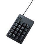 エレコム 2ポートUSB2.0HUB付USBテンキーパッド/0.5m/ブラック TK-TCM010BK