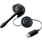 エレコム 巻取り収納付きヘッドセット(耳かけタイプ)/USB/1.2m/ブラック HS-EP10UBK