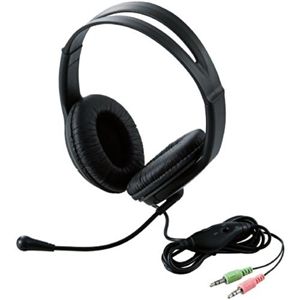 エレコム ヘッドセット(両耳オーバーヘッドタイプ)/ステレオミニジャック/1.7m/ブラック HS-HP16BK
