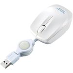 エレコム 有線巻き取り式BlueLEDマウス/3ボタン/ホワイト M-BL1UBWH