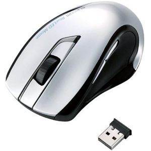 エレコム ワイヤレスBlueLEDマウス/5ボタン/シルバー M-BL2DBSV