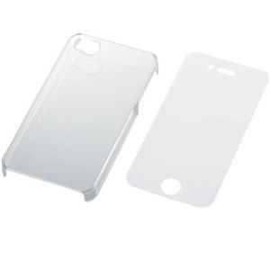 エレコム iPhone 4S用シェルカバー(液晶保護フィルム付)/クリア PS-A11PVCR