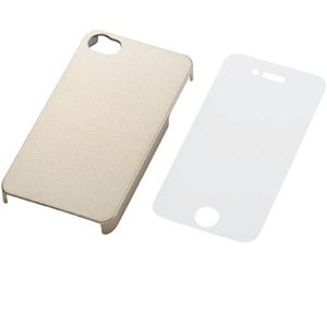 エレコム iPhone 4S用シェルカバー(液晶保護フィルム付)/ゴールド PS-A11PVGD