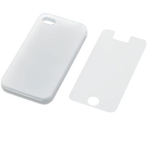 エレコム iPhone 4S用シリコンケース(液晶保護フィルム付)/クリア PS-A11SCCR