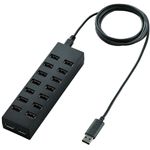 エレコム 16ポートセルフパワーUSBハブ U2H-Z16SBK