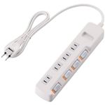 エレコム 光らないスイッチ付き節電タップ T-EE02-2410WH