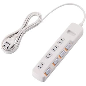 エレコム 光らないスイッチ付き節電タップ T-EE02-2420WH